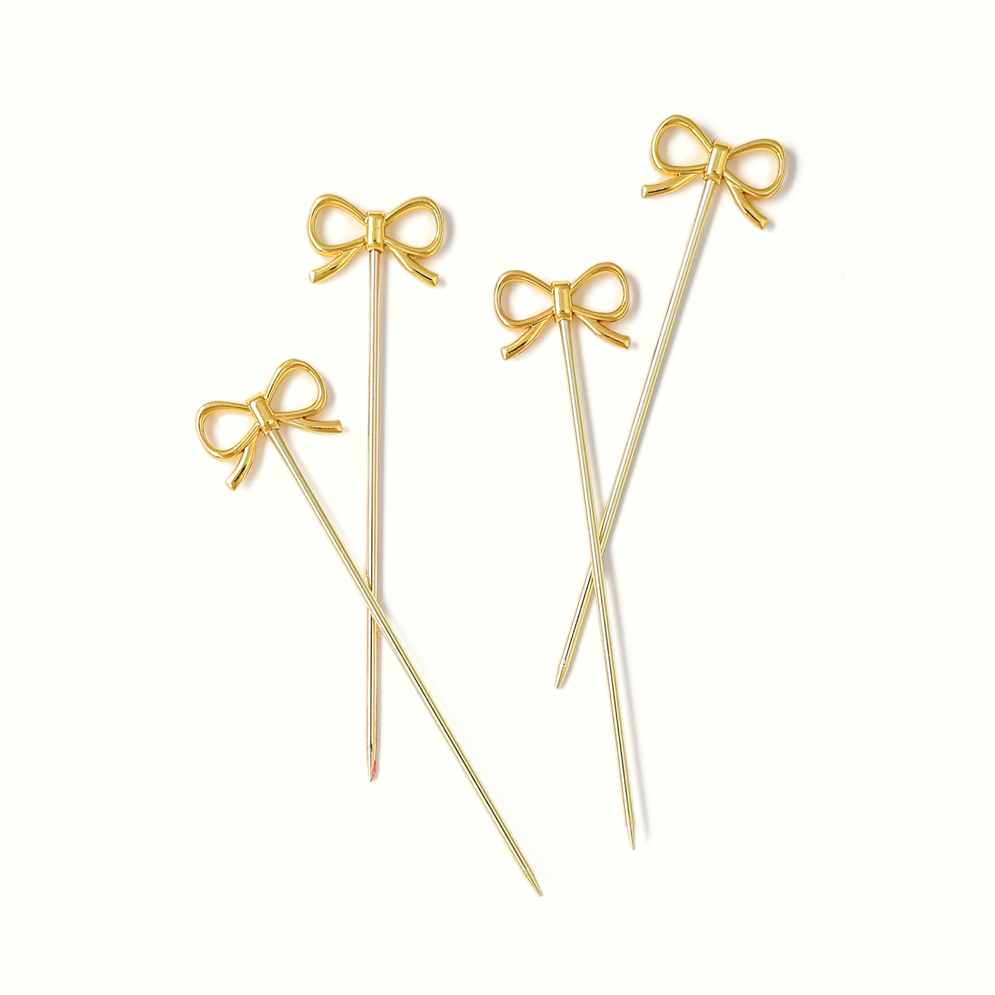 gold bow cocktail picks