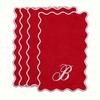 The Vivienne Rectangle Cocktail Napkins - Red & White